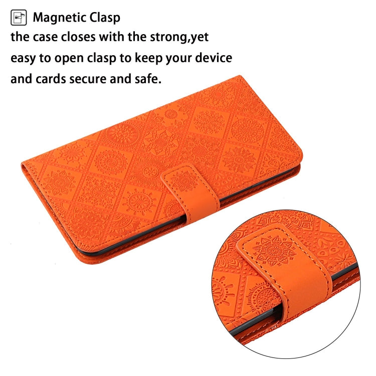 For iPhone 16 Pro Max Ethnic Style Embossed Pattern Leather Phone Case(Orange) - iPhone 16 Pro Max Cases by buy2fix | Online Shopping UK | buy2fix