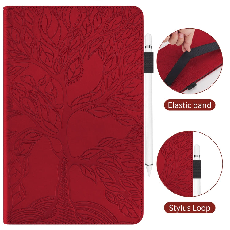 For Samsung Galaxy Tab S8 / S7 Life Tree Series Horizontal Flip Leather Tablet Case(Red) - Galaxy Tab S8 Cases by buy2fix | Online Shopping UK | buy2fix