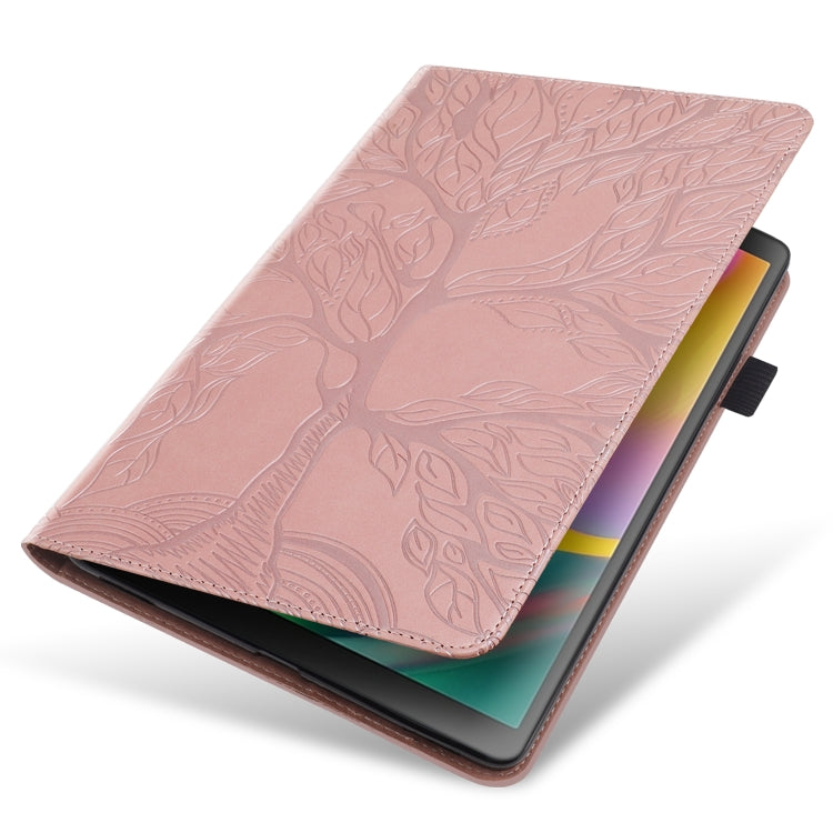 For Samsung Galaxy Tab S8 / S7 Life Tree Series Horizontal Flip Leather Tablet Case(Rose Gold) - Galaxy Tab S8 Cases by buy2fix | Online Shopping UK | buy2fix