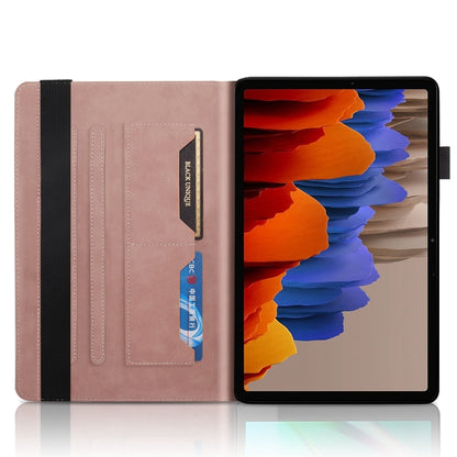 For Samsung Galaxy Tab S9+ / S9 FE+ Life Tree Series Horizontal Flip Leather Tablet Case(Rose Gold) - Galaxy Tab S9+ Cases by buy2fix | Online Shopping UK | buy2fix