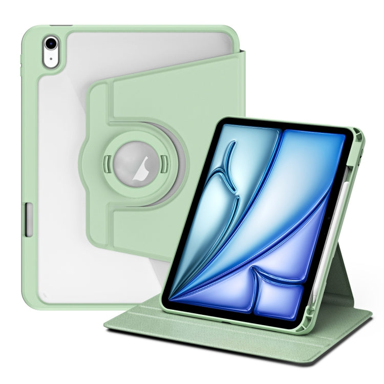 For iPad Air 13 2024 Acrylic 360 Rotation Detachable Leather Tablet Case(Green) - iPad Air 13 2024 Cases by buy2fix | Online Shopping UK | buy2fix