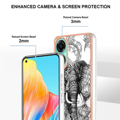 For OPPO A78 4G Electroplating Marble Dual-side IMD Phone Case(Totem Elephant) - OPPO Cases by buy2fix | Online Shopping UK | buy2fix