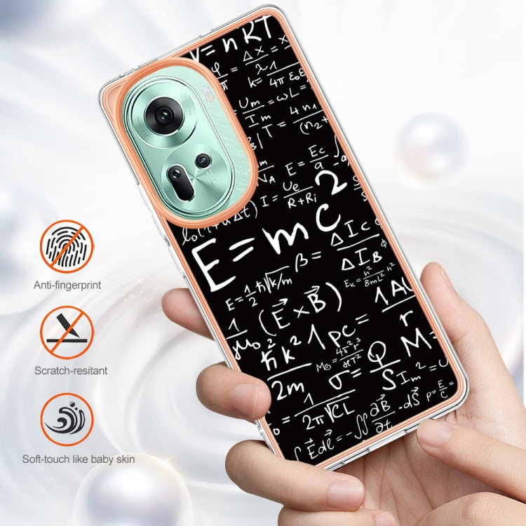 For OPPO Reno11 5G Global Electroplating Marble Dual-side IMD Phone Case(Equation) - Reno11 Cases by buy2fix | Online Shopping UK | buy2fix