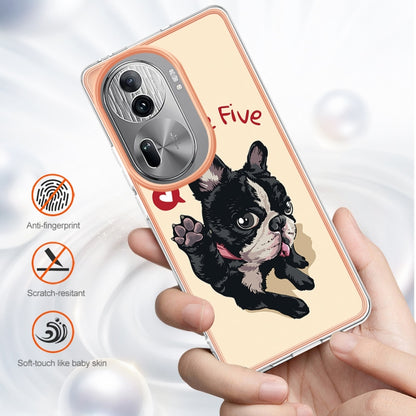 For OPPO Reno11 Pro 5G Global Electroplating Marble Dual-side IMD Phone Case(Lucky Dog) - Reno11 Pro Cases by buy2fix | Online Shopping UK | buy2fix