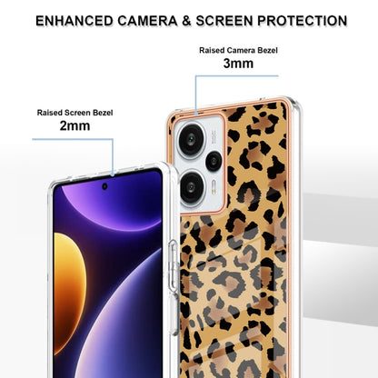 For Xiaomi Poco F5 / Redmi Note 12 Turbo Electroplating Marble Dual-side IMD Phone Case(Leopard Print) - Xiaomi Cases by buy2fix | Online Shopping UK | buy2fix