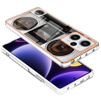 For Xiaomi Poco F5 / Redmi Note 12 Turbo Electroplating Marble Dual-side IMD Phone Case(Retro Radio) - Xiaomi Cases by buy2fix | Online Shopping UK | buy2fix