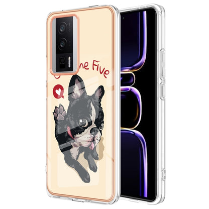 For Xiaomi Poco F5 Pro 5G / Redmi K60 Electroplating Marble Dual-side IMD Phone Case(Lucky Dog) - Xiaomi Cases by buy2fix | Online Shopping UK | buy2fix