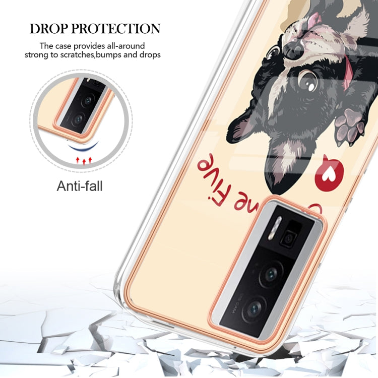 For Xiaomi Poco F5 Pro 5G / Redmi K60 Electroplating Marble Dual-side IMD Phone Case(Lucky Dog) - Xiaomi Cases by buy2fix | Online Shopping UK | buy2fix