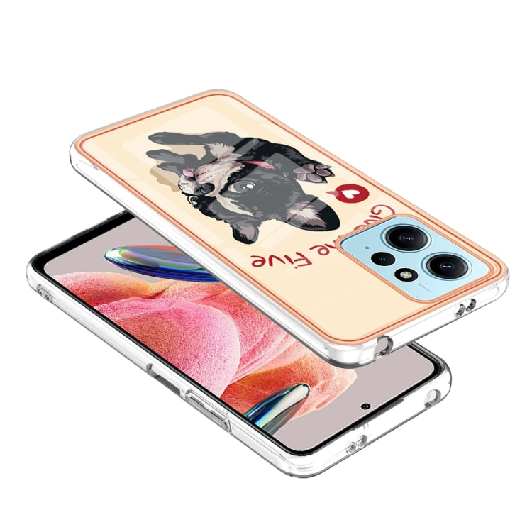 For Xiaomi Redmi Note 12 4G Electroplating Marble Dual-side IMD Phone Case(Lucky Dog) - Xiaomi Cases by buy2fix | Online Shopping UK | buy2fix