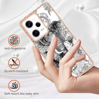 For Xiaomi Redmi Note 12 Pro 5G Global Electroplating Marble Dual-side IMD Phone Case(Totem Elephant) - Xiaomi Cases by buy2fix | Online Shopping UK | buy2fix