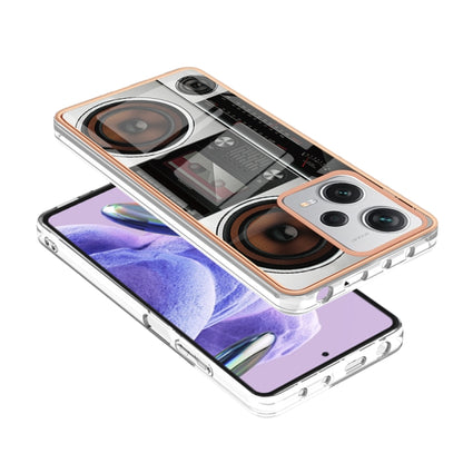 For Xiaomi Redmi Note 12 Pro+ Global Electroplating Marble Dual-side IMD Phone Case(Retro Radio) - Xiaomi Cases by buy2fix | Online Shopping UK | buy2fix