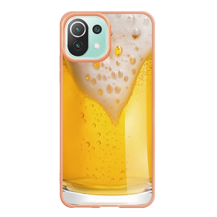 For Xiaomi 11 Lite Electroplating Marble Dual-side IMD Phone Case(Draft Beer) - Xiaomi Cases by buy2fix | Online Shopping UK | buy2fix