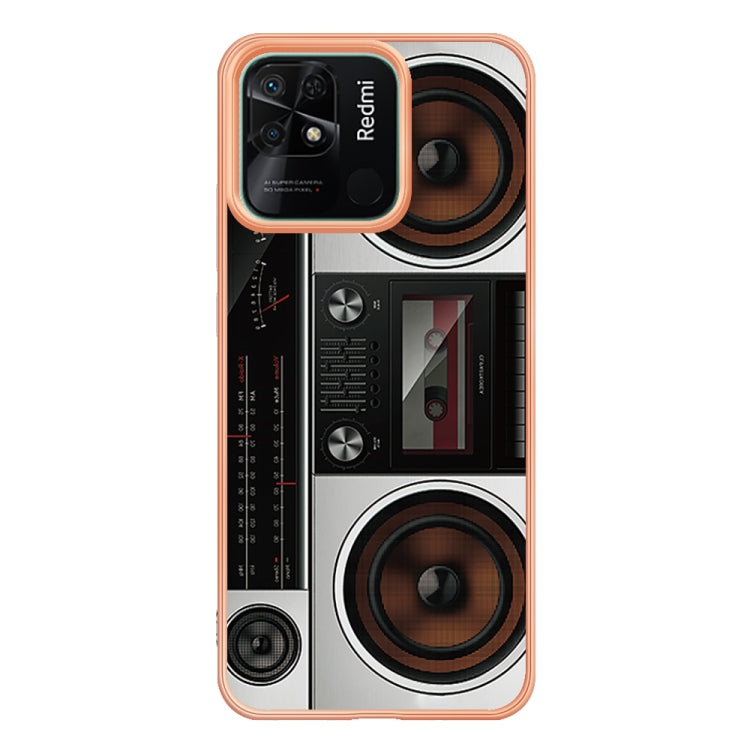 For Xiaomi Redmi 10C Electroplating Marble Dual-side IMD Phone Case(Retro Radio) - Xiaomi Cases by buy2fix | Online Shopping UK | buy2fix