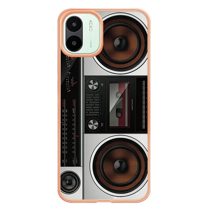 For Xiaomi Redmi A1 Electroplating Marble Dual-side IMD Phone Case(Retro Radio) - Xiaomi Cases by buy2fix | Online Shopping UK | buy2fix