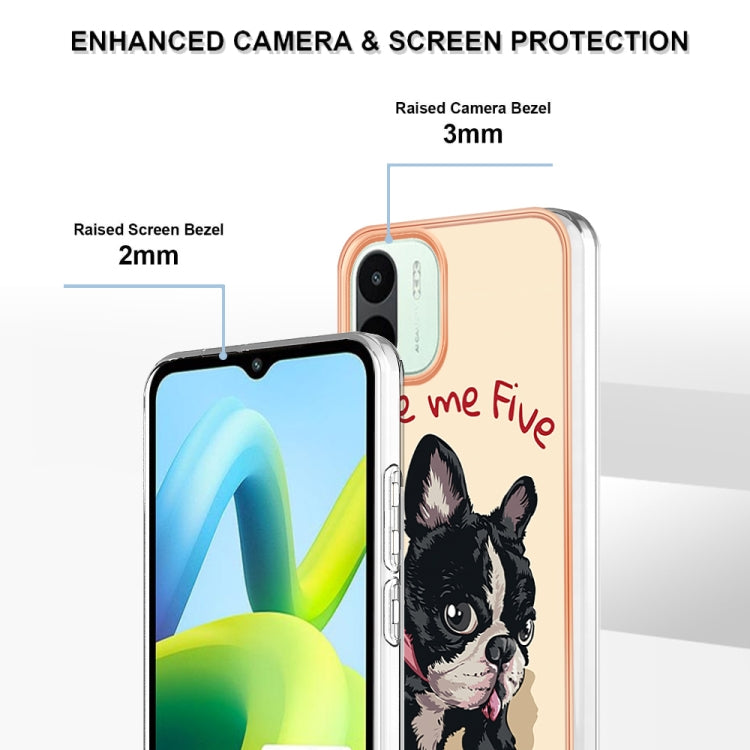 For Xiaomi Redmi A1 Electroplating Marble Dual-side IMD Phone Case(Lucky Dog) - Xiaomi Cases by buy2fix | Online Shopping UK | buy2fix