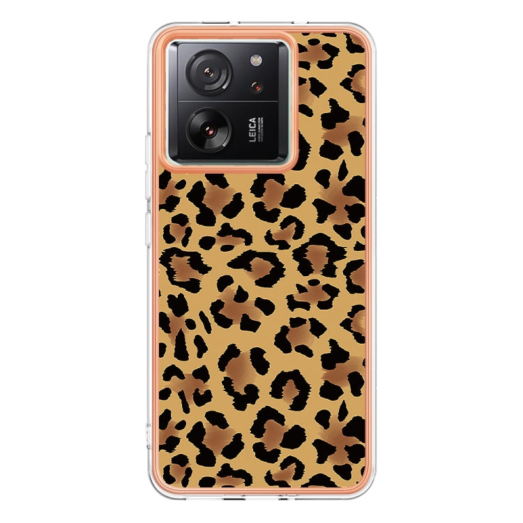 For Xiaomi 13T/13T Pro Electroplating Marble Dual-side IMD Phone Case(Leopard Print) - Xiaomi Cases by buy2fix | Online Shopping UK | buy2fix