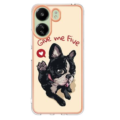 For Xiaomi Redmi 13C 4G Electroplating Marble Dual-side IMD Phone Case(Lucky Dog) - 13C Cases by buy2fix | Online Shopping UK | buy2fix