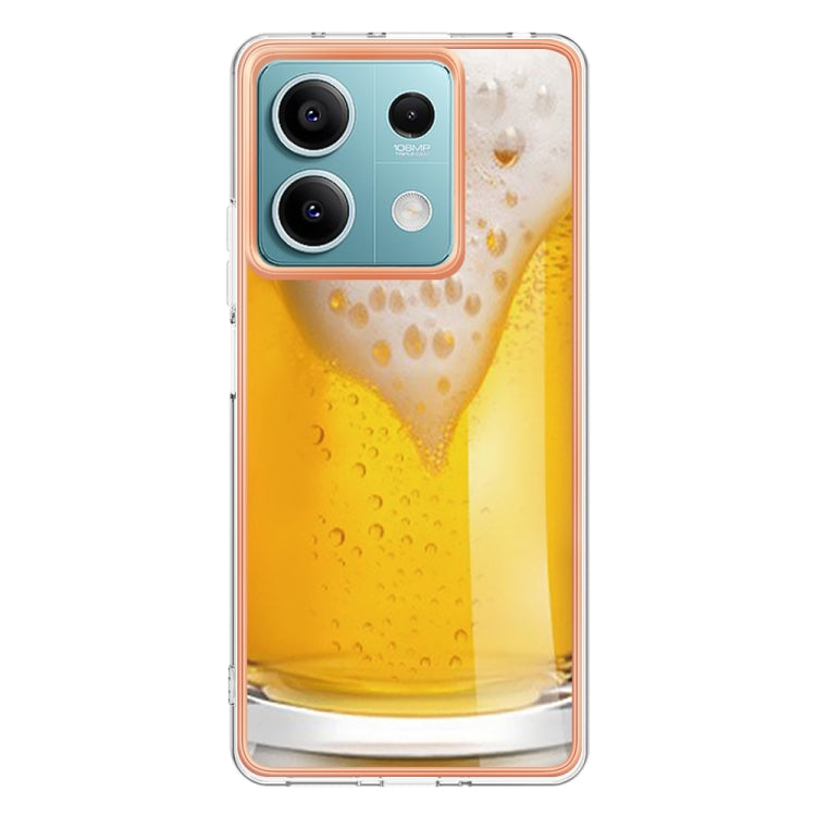 For Xiaomi Redmi Note 13 5G Electroplating Marble Dual-side IMD Phone Case(Draft Beer) - Note 13 Cases by buy2fix | Online Shopping UK | buy2fix