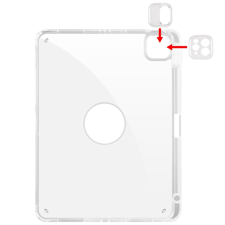 For iPad Pro 11 2024 Clear Acrylic 360 Rotation Detachable Leather Tablet Case(Ice Blue) - iPad Pro 11 2024 Cases by buy2fix | Online Shopping UK | buy2fix