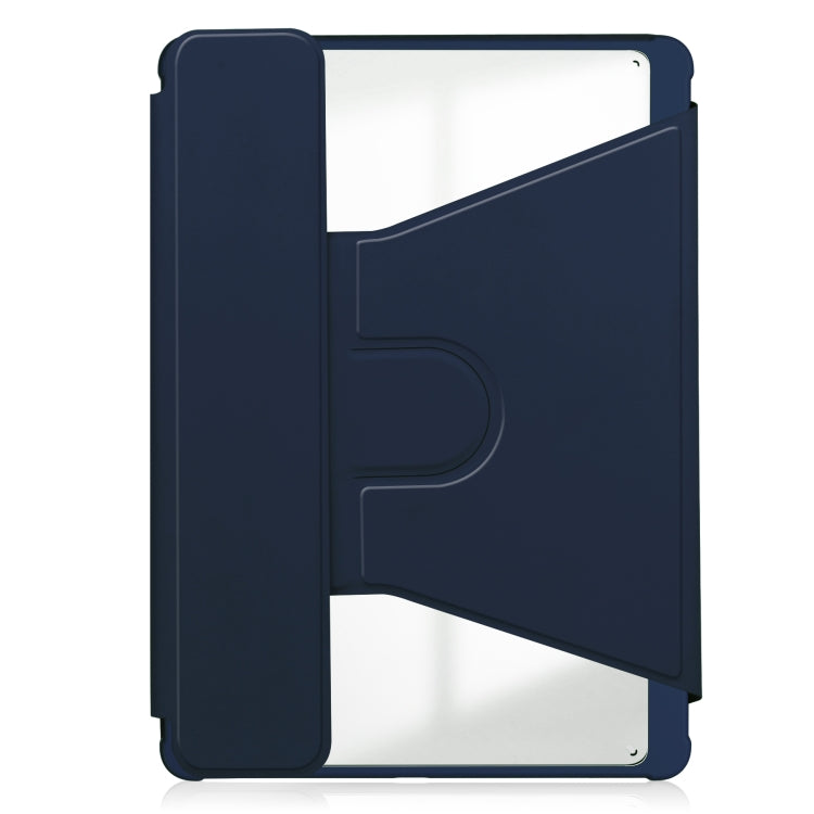 For Samsung Galaxy Tab S9+ 360 Rotation Transparent Smart Leather Case with Keyboard(Dark Blue) - Galaxy Tab S9+ Cases by buy2fix | Online Shopping UK | buy2fix