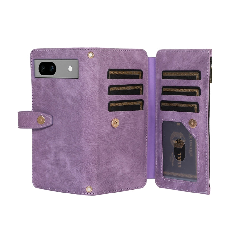 For Google Pixel 7a Dream 9-Card Wallet Zipper Bag Leather Phone Case(Purple) - Google Cases by buy2fix | Online Shopping UK | buy2fix