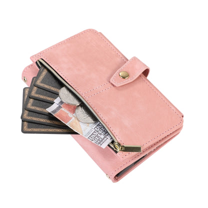 For Google Pixel Fold Dream 9-Card Wallet Zipper Bag Leather Phone Case(Pink) - Google Cases by buy2fix | Online Shopping UK | buy2fix