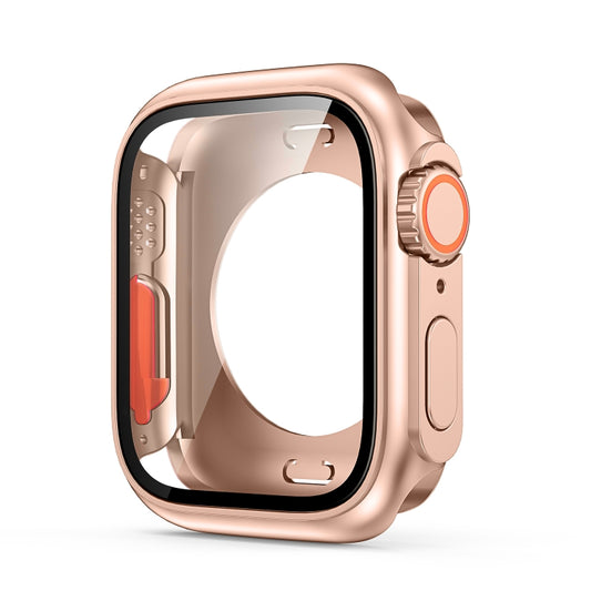 For Apple Watch Series 9 / 8 / 7 45mm Change to Ultra 49mm All-Inclusive Film Hybrid PC Watch Case(Rose Gold) - Watch Cases by buy2fix | Online Shopping UK | buy2fix