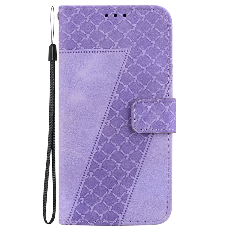 For Motorola Moto G Power 5G 2024 Seven-shaped Embossed Leather Phone Case(Purple) - Motorola Cases by buy2fix | Online Shopping UK | buy2fix