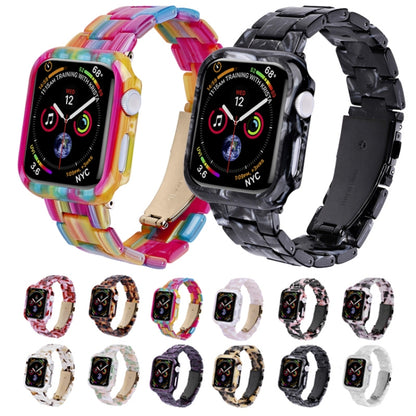 For Apple Watch Ultra 2 / Ultra 49mm Printed Resin PC Watch Band Case Kit(Black Flower) - Watch Cases by buy2fix | Online Shopping UK | buy2fix