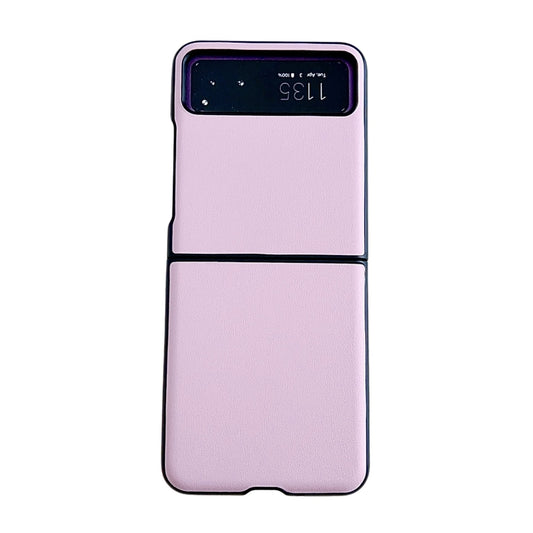 For Motorola Razr 40 Solid Color Leather Texture Phone Case(Pink) - Motorola Cases by buy2fix | Online Shopping UK | buy2fix