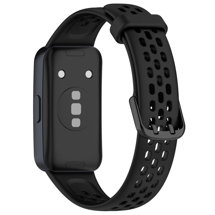 For Huawei Band 8 Solid Color Breathable Silicone Watch Band(Black) - Watch Bands by buy2fix | Online Shopping UK | buy2fix