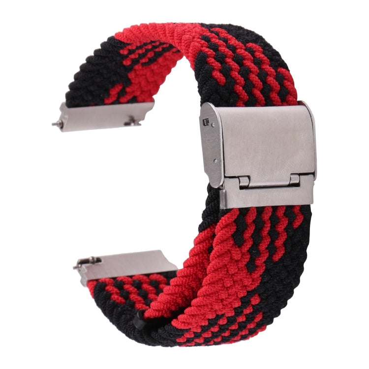 For Samsung Galaxy Watch 6 / 6 Classic Nylon Braided Metal Buckle Watch Band(Z Black Red) - Watch Bands by buy2fix | Online Shopping UK | buy2fix