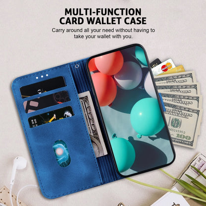 For Xiaomi Redmi K70E / Poco X6 Pro 7-shaped Embossed Leather Phone Case(Blue) - K70E Cases by buy2fix | Online Shopping UK | buy2fix