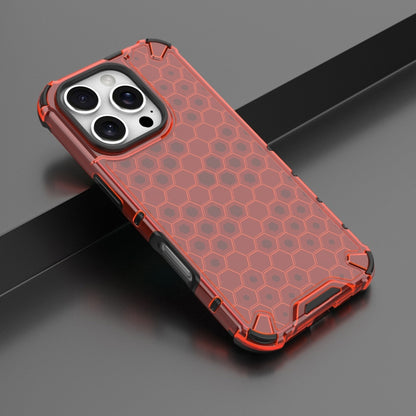 For iPhone 16 Pro Honeycomb Shockproof Phone Case(Red) - iPhone 16 Pro Cases by buy2fix | Online Shopping UK | buy2fix