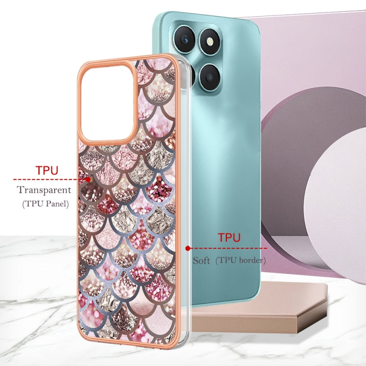 For Honor X6a Electroplating IMD TPU Phone Case(Pink Scales) - Honor Cases by buy2fix | Online Shopping UK | buy2fix