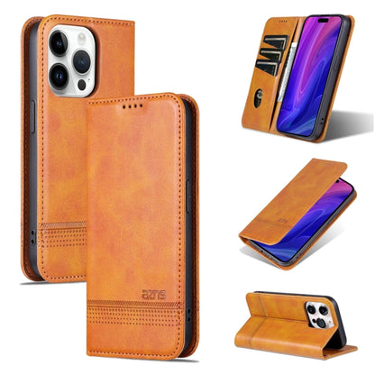 For iPhone 15 Pro Max AZNS Magnetic Calf Texture Flip Leather Phone Case(Light Brown) - iPhone 15 Pro Max Cases by AZNS | Online Shopping UK | buy2fix