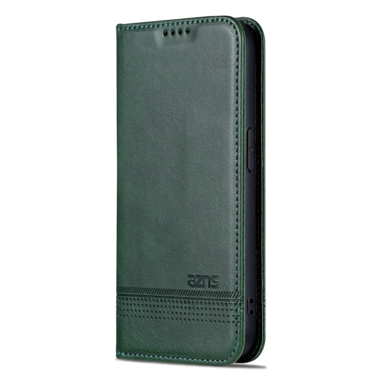 For iPhone 15 Pro Max AZNS Magnetic Calf Texture Flip Leather Phone Case(Dark Green) - iPhone 15 Pro Max Cases by AZNS | Online Shopping UK | buy2fix