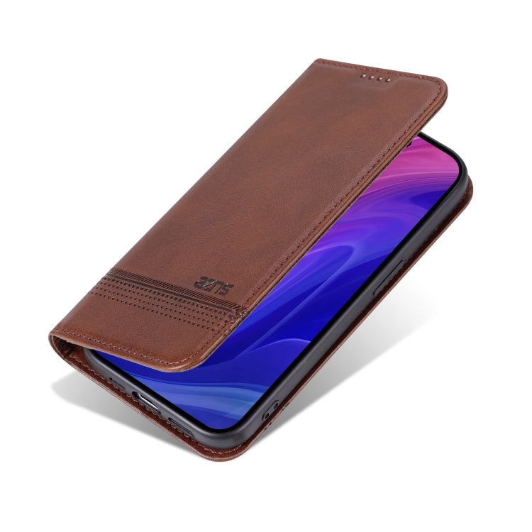 For iPhone 16 Pro AZNS Magnetic Calf Texture Flip Leather Phone Case(Dark Brown) - iPhone 16 Pro Cases by AZNS | Online Shopping UK | buy2fix