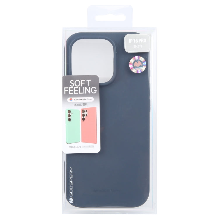 For iPhone 16 Pro GOOSPERY SOFT FEELING Liquid TPU Soft Phone Case(Dark Blue) - iPhone 16 Pro Cases by GOOSPERY | Online Shopping UK | buy2fix