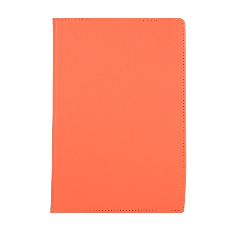 For Samsung Galaxy Tab S9 360 Degrees Rotation Holder Litchi Texture Leather Tablet Case(Orange) - Galaxy Tab S9 Cases by buy2fix | Online Shopping UK | buy2fix