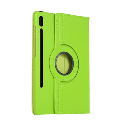 For Samsung Galaxy Tab S9+ 360 Degrees Rotation Holder Litchi Texture Leather Tablet Case(Green) - Galaxy Tab S9+ Cases by buy2fix | Online Shopping UK | buy2fix