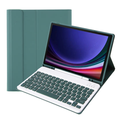 For Samsung Galaxy Tab S9 A710B Candy Color TPU Bluetooth Keyboard Leather Tablet Case with Pen Holder(Dark Green) - Samsung Keyboard by buy2fix | Online Shopping UK | buy2fix