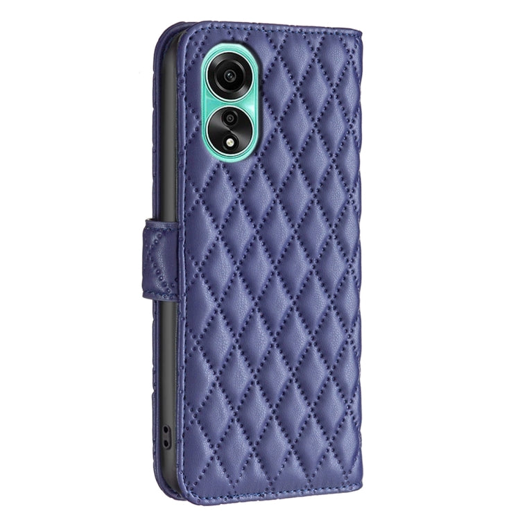 For OPPO A78 4G Diamond Lattice Wallet Flip Leather Phone Case(Blue) - OPPO Cases by buy2fix | Online Shopping UK | buy2fix