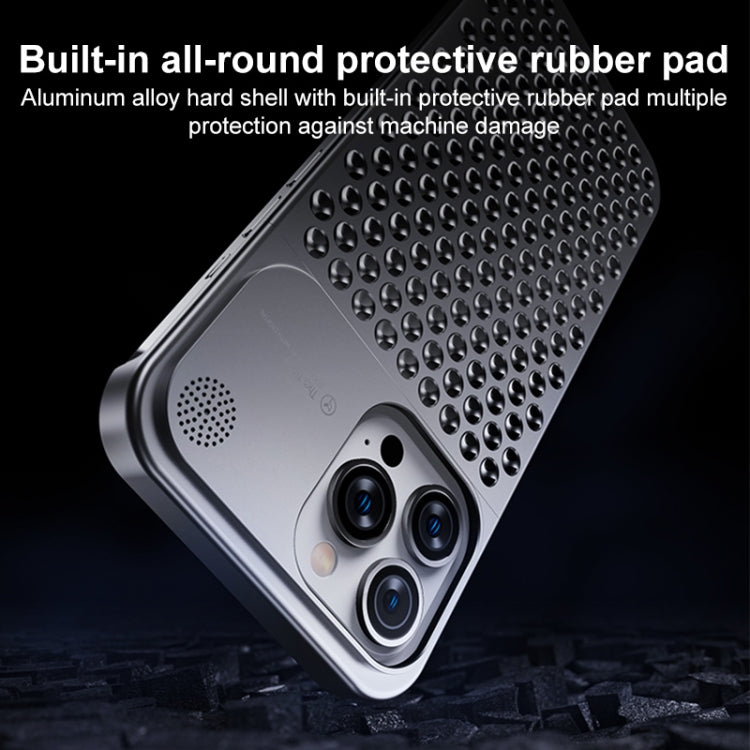 For iPhone 14 Plus Aromatherapy Aluminum Alloy Cooling Phone Case(Grey) - iPhone 14 Plus Cases by buy2fix | Online Shopping UK | buy2fix