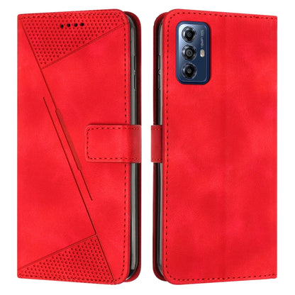 For Motorola Moto G Play 2024 Dream Triangle Leather Phone Case with Lanyard(Red) - Motorola Cases by buy2fix | Online Shopping UK | buy2fix