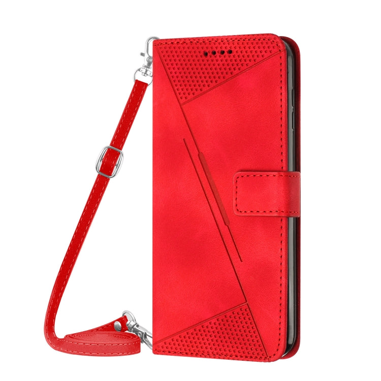 For Motorola Moto G Stylus 5G 2024 Dream Triangle Leather Phone Case with Lanyard(Red) - Motorola Cases by buy2fix | Online Shopping UK | buy2fix