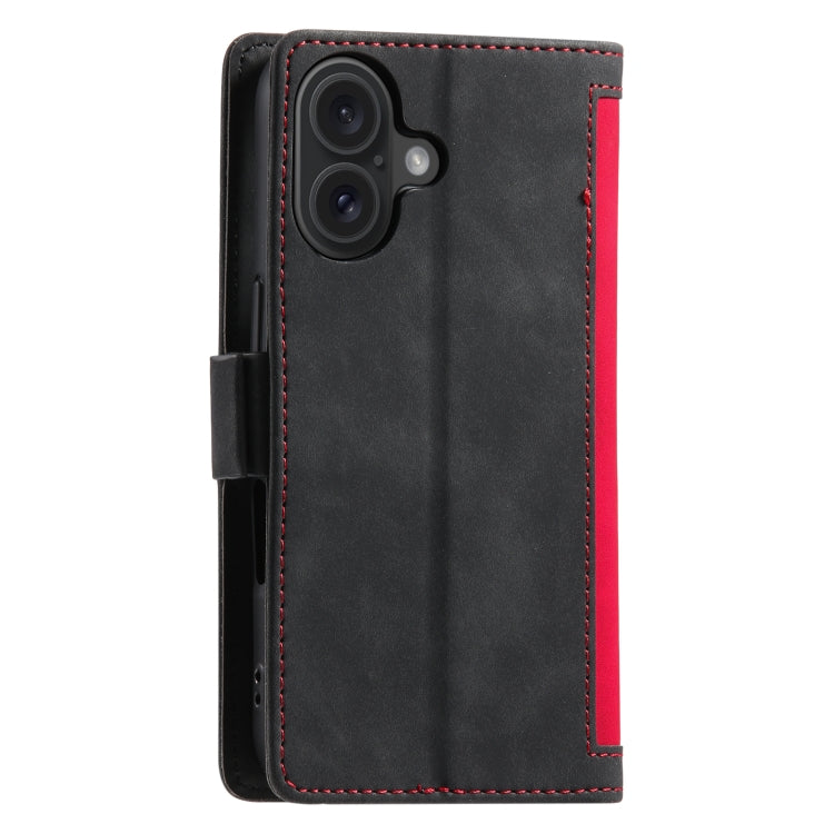 For iPhone 16 Plus Retro Splicing Horizontal Flip Leather Phone Case(Red) - iPhone 16 Plus Cases by buy2fix | Online Shopping UK | buy2fix