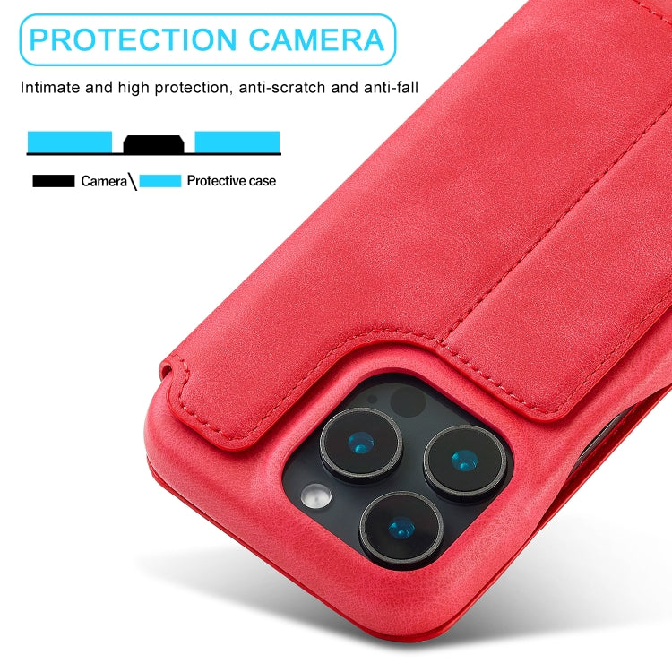 For iPhone 16 Pro Max LC.IMEEKE Hon Ancient Series Flip Leather Phone Case(Red) - iPhone 16 Pro Max Cases by LC.IMEEKE | Online Shopping UK | buy2fix