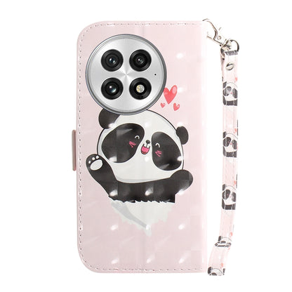 For OnePlus 13 3D Colored Horizontal Flip Leather Phone Case(Heart Panda) - OnePlus Cases by buy2fix | Online Shopping UK | buy2fix