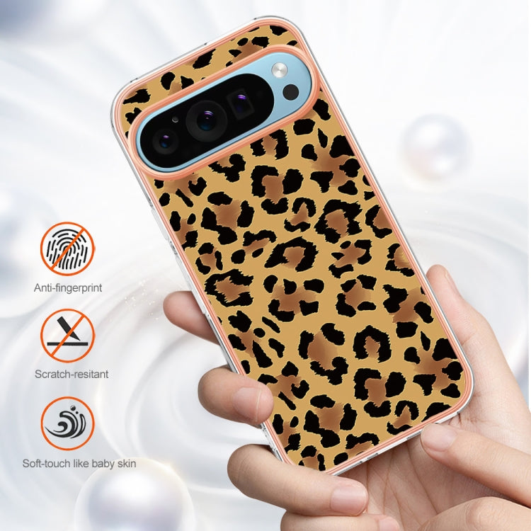 For Google Pixel 9 / 9 Pro Electroplating Dual-side IMD Phone Case(Leopard Print) - Google Cases by buy2fix | Online Shopping UK | buy2fix